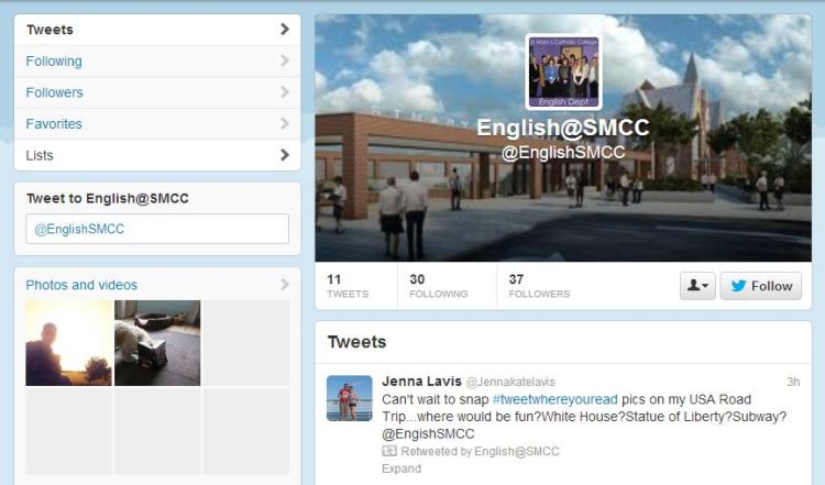 English Department Twitter