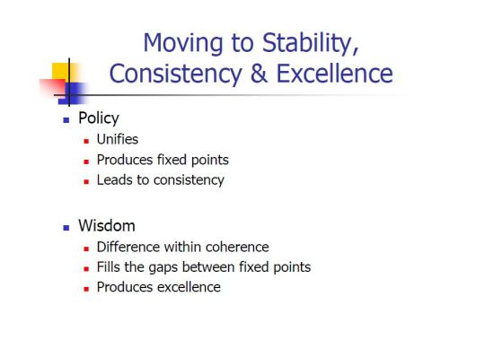 Start of Year - Moving to Stability, Consistency & Excellence