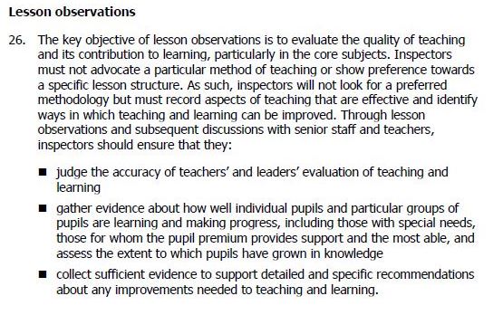 Taken from the School Inspection Handbook