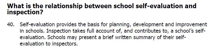 Taken from The Framework for School Inspection