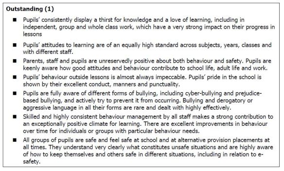 School Inspection Handbook - Outstanding