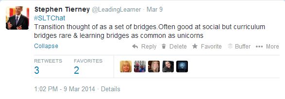 #SLTChat 9th March 2014 - Transition Bridges