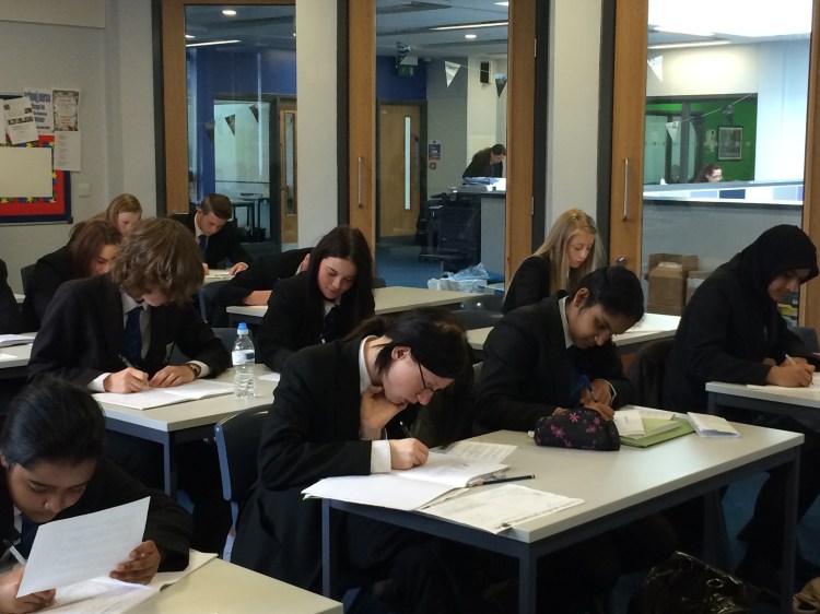 Y10 Geography Class working away (the first to be involved in Lesson Study)