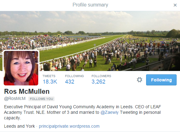 Click on the picture to link to Ros’ twitter site and follow her