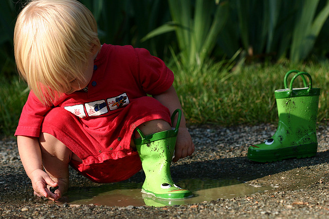 Child in Puddle