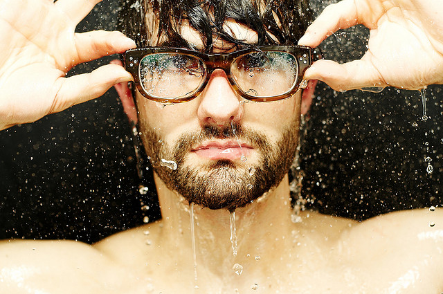 Rain on glasses