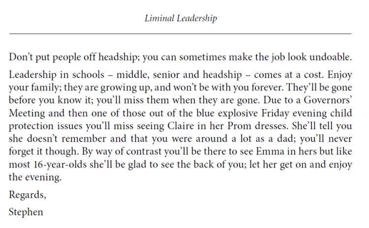 Acknowledgement: Liminal Leadership (2016)
